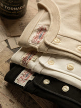 Heavyweight Cotton Henley Tee – Vintage Everyday Essential