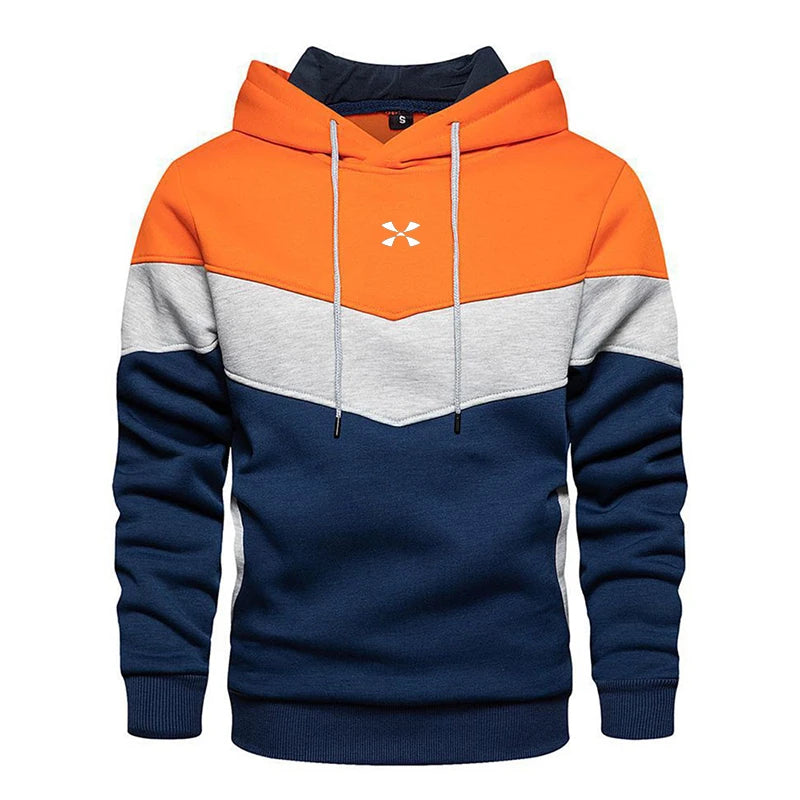 Men’s Patchwork Fleece Streetwear Hoodie