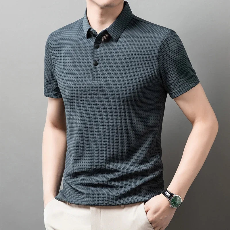 Men's Solid Color Polo Shirt | Breathable Summer Business Casual