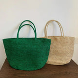 2026 Large Handwoven Rattan Tote Bag for Women Natural Straw Beach Bag Purse Luxury Shoulder Bags Handbag Summer