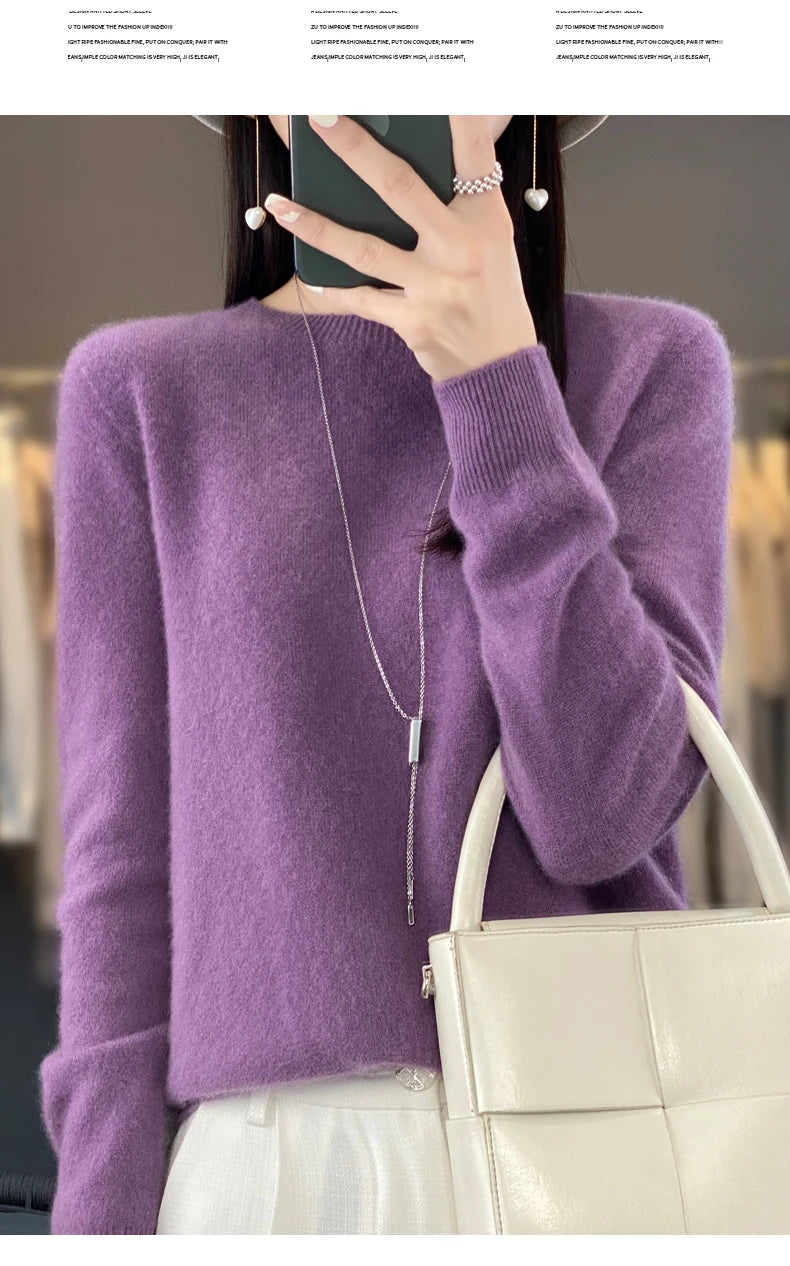 Women's Merino Wool Crew Neck Sweater