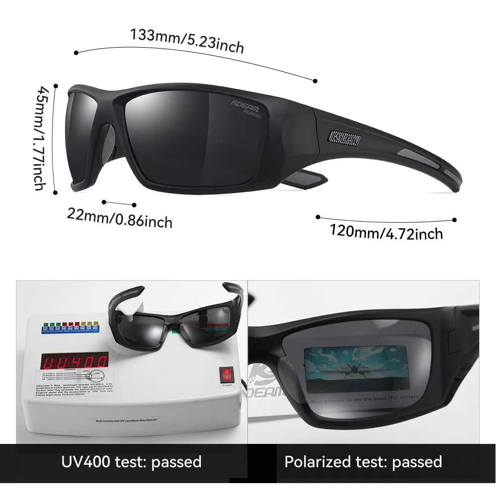 KDEAM Men's Polarized Cycling Sunglasses – TR90 Frame