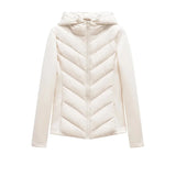 Elegant Patchwork Hooded Sport Coat