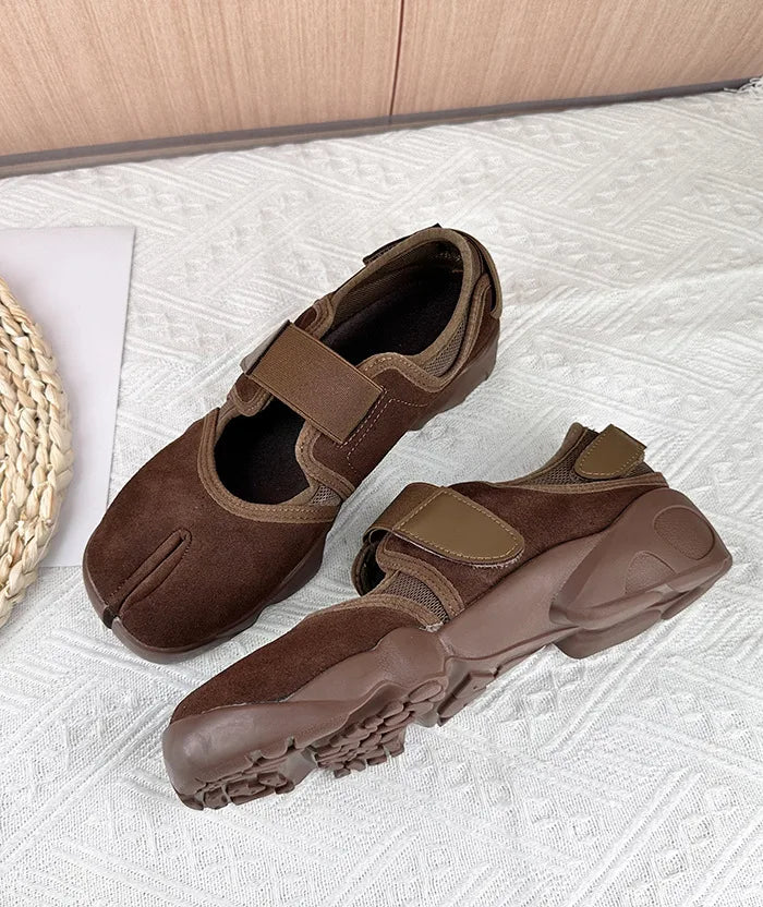 Women's Split-Toe Mary Jane Flats | Genuine Leather