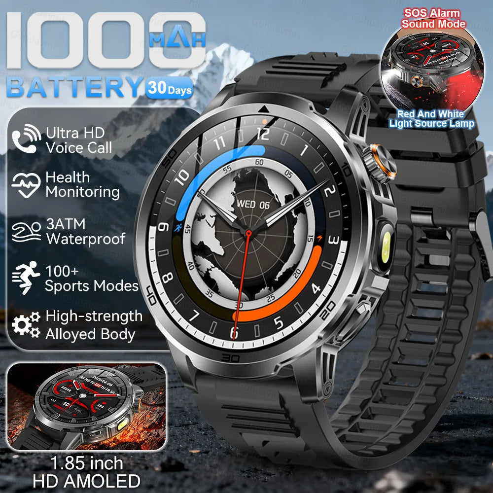 GUHUAVMI AK95 Pro Smartwatch – AMOLED, GPS & Flashlight