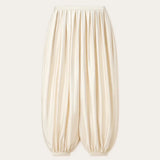 Women's Satin Lantern Pants with Pleated Detail