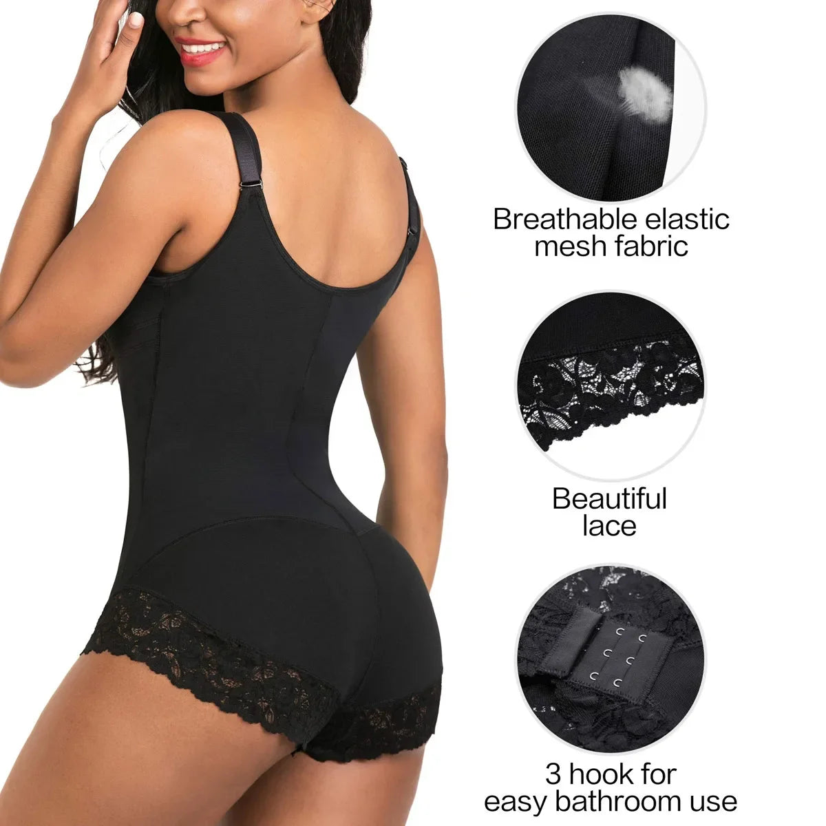 USA-Made Colombian Body Shaper | Lace Tummy Control Bodysuit & Waist Traine