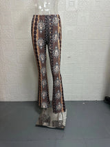 Printed Micro-Flare Slim Fit Leggings