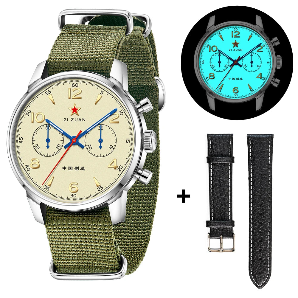 TOPHILL Classic Aviator 40mm Chronograph 1963 Mechanical Wristwatch ST1901 Watch For Men Sapphire Glass BGW9 TL025G