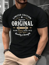 Men's Retro Skateboard Print Cotton T-Shirt