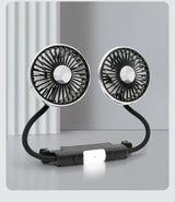 360° Dual Head Car Seat Fan with LED & 3-Speed Control
