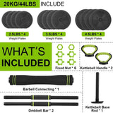 Adjustable Dumbbells 44/66/88 lbs – 4-in-1 Home Gym Set