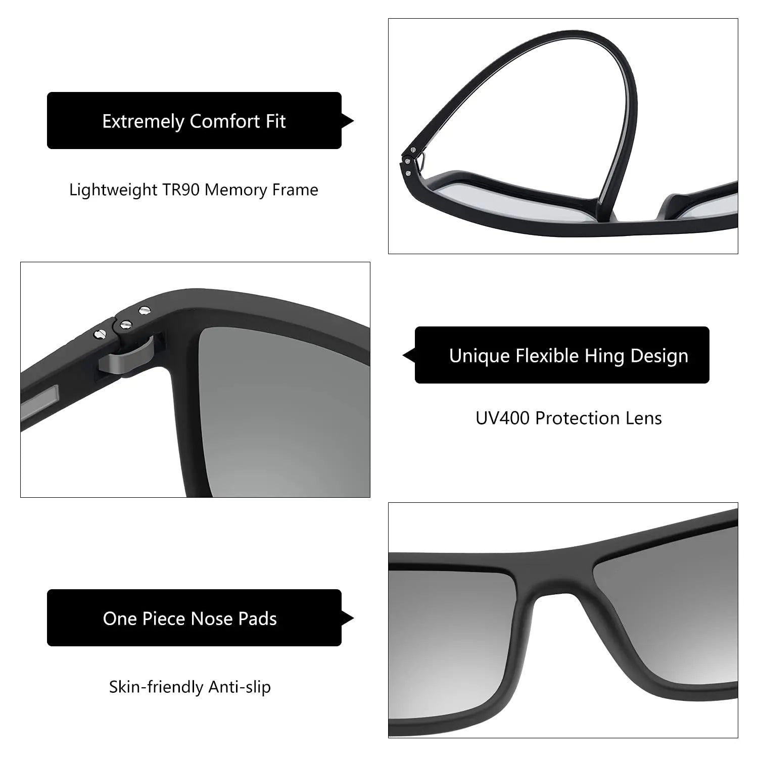 Zenottic Men's Polarized Sunglasses – UV400 TR90 Frame