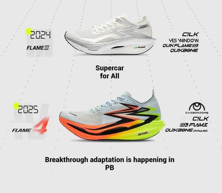 361 Degrees Flame 4.0 Men Running Shoes New Carbon Plate Racing Marathon Stable Rebound Traction Jogging Male Sneakers 672512205
