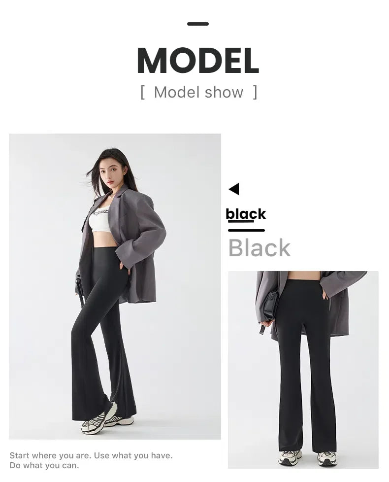 Women's High Waist Stretch Flared Pants
