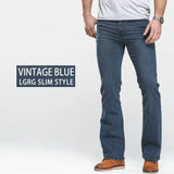 Men's Stretch Bootcut Jeans | Slim Flare Denim Trousers