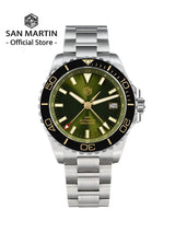 San Martin 39mm Diver GMT Watch Enamel Dial NH34 Stainless Steel Luxury Men Watch Automatic Mechanical Sapphire Luminous SN0136