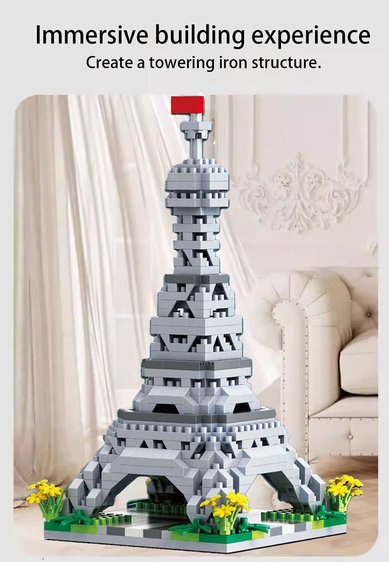 Building Blocks Model City Building Tower DIY Assembly Puzzle Creative Micro Brick Decoration Ornaments Children Toys Adult Gift