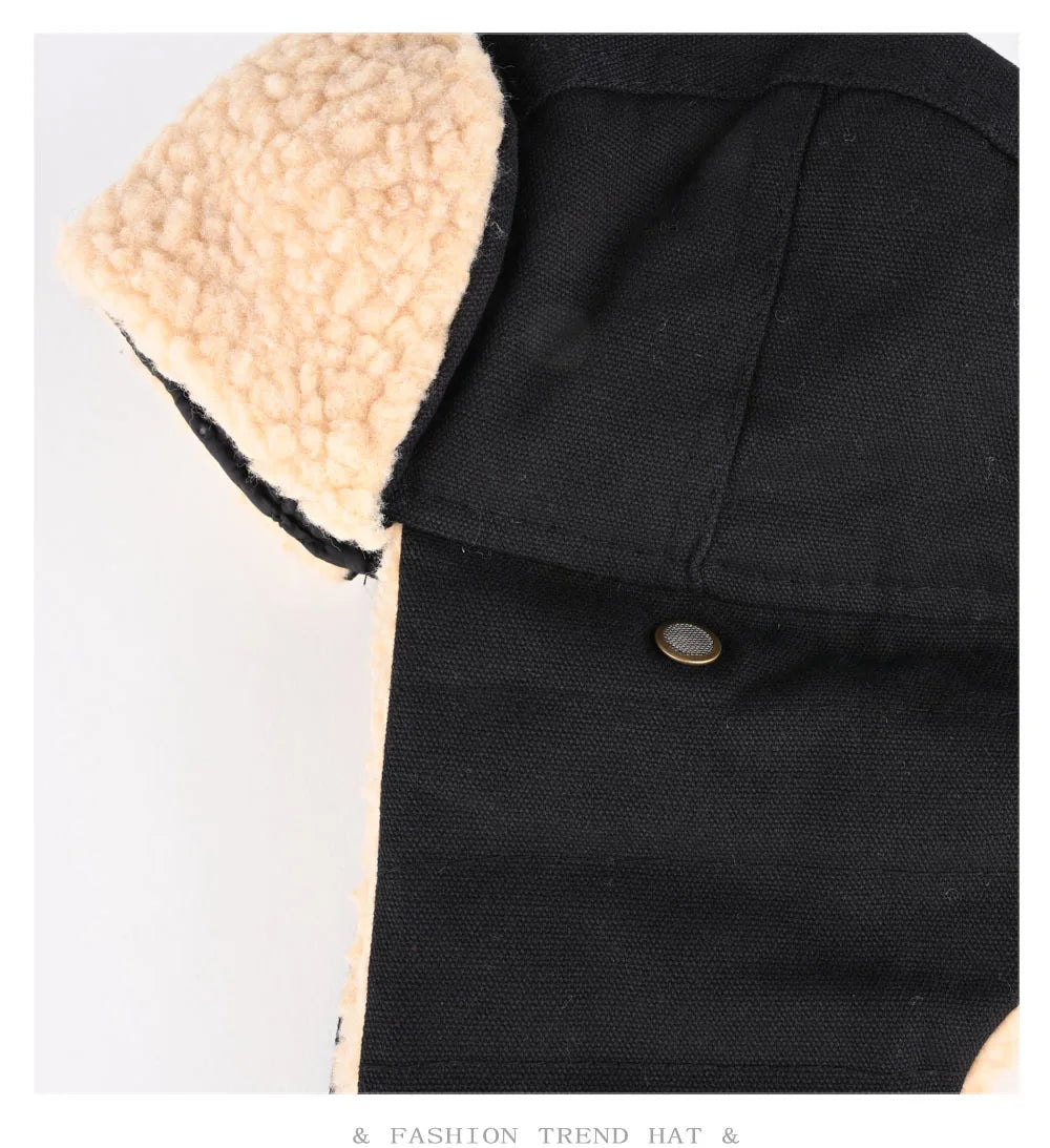 retro men pilot hat with glasses Bomber hat men ski cap wholesale winter hat women thickened warm ear protect riding cap털모자