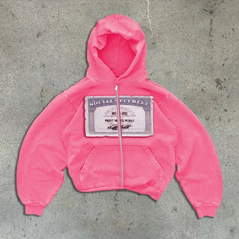 Men's Dollar Print Zip-Up Hoodie