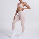 Women 2pcs Patchwork Sport Yoga Suit Training Sleeveless Sport Gym Tops Tummy Control Slimming Booty Leggings Yoga Suit Sports