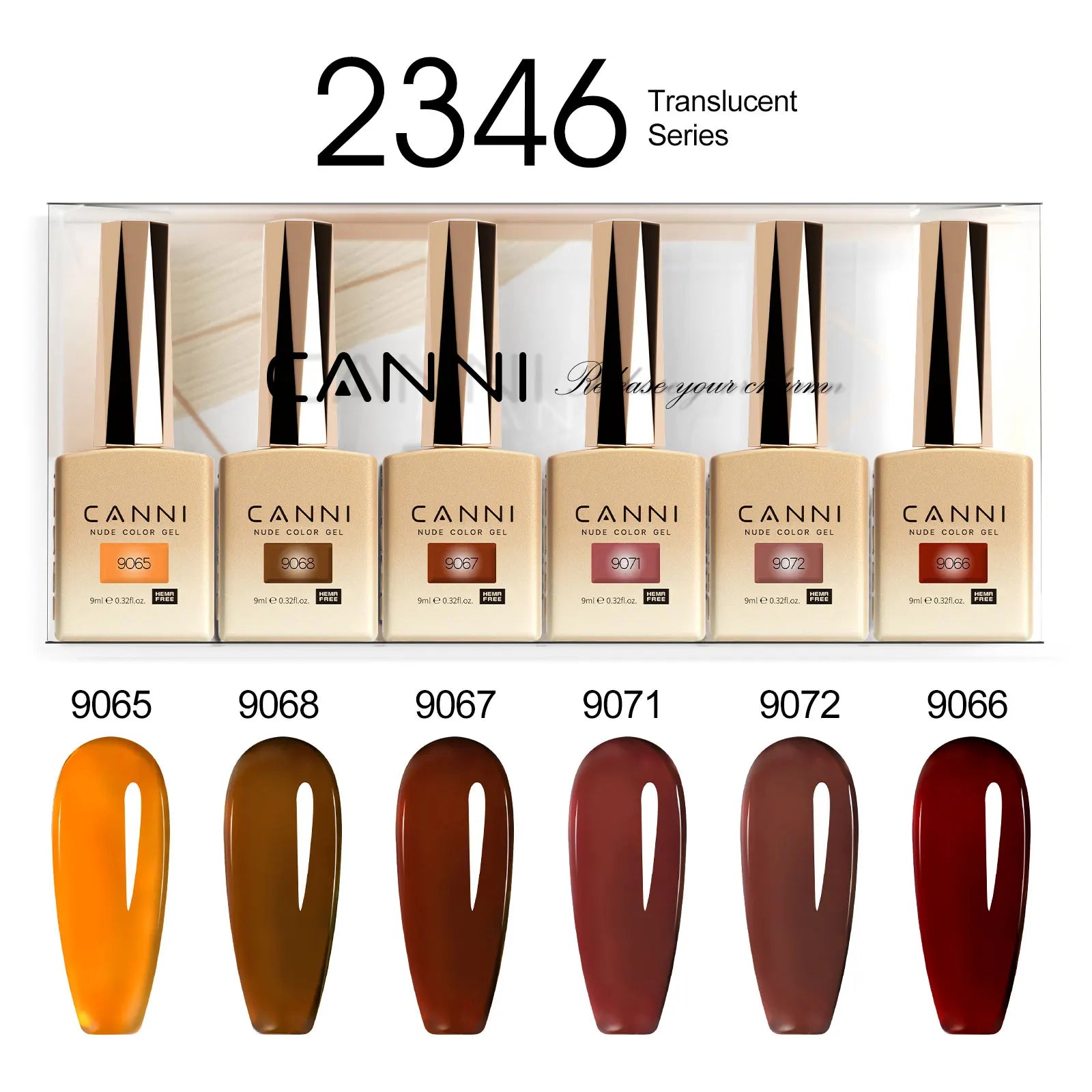 CANNI HEMA-Free Gel Polish Kit | Jelly, Nude & Rubber Base