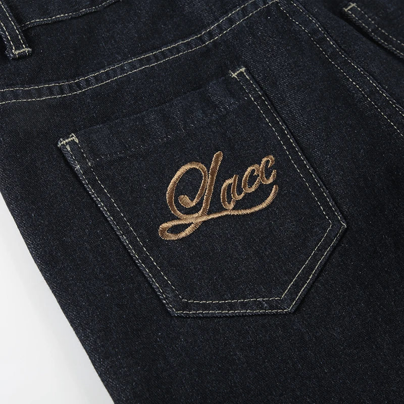 Women's Y2K Flared Jeans – Low Rise Embroidered Denim