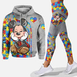 Disney Mickey & Minnie Mouse Hoodie & Leggings Set | Women's Athletic Tracksuit