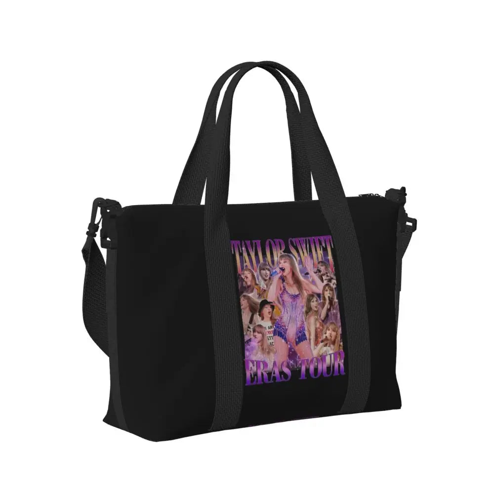 Custom The Eras Tour 1989 Taylor's Swift's American Pop Singer Tote Bag Women Large Capacity Beach Gym Travel Bags