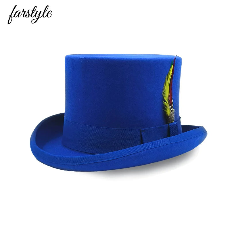 Men's Classic Wool Top Hat | Gentleman Magician Style