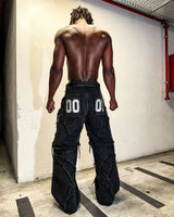 Y2K Patchwork Stripe Fur-Trim Jeans