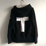 Y2k Lamb Wool Jackets Women Gothic Hoodies Cross Skull Grunge Zipper Sweatshirts Vintage Casual Hooded Coats Harajuku Streetwear