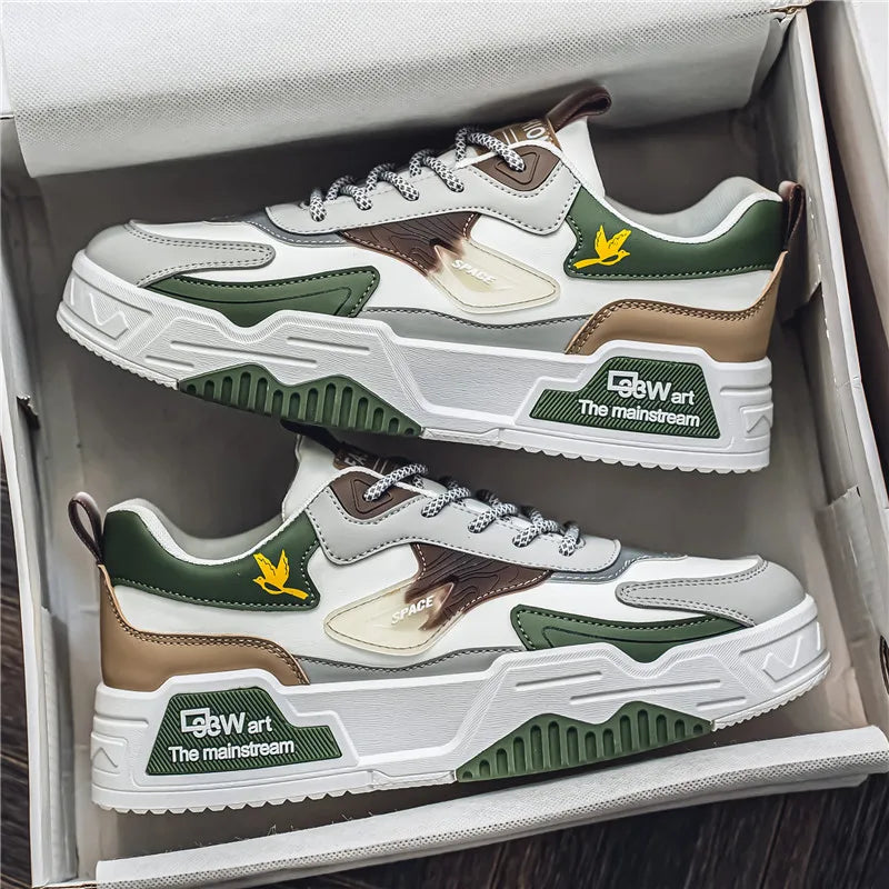 Men's Leather Low-Top Casual Sneakers