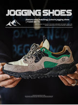 Maden Patchwork Outdoor Jogging Sports Shoes Breathable Lace-up Trendy Sneakers for Men's Summer Casual Running Thick Sole Shoes