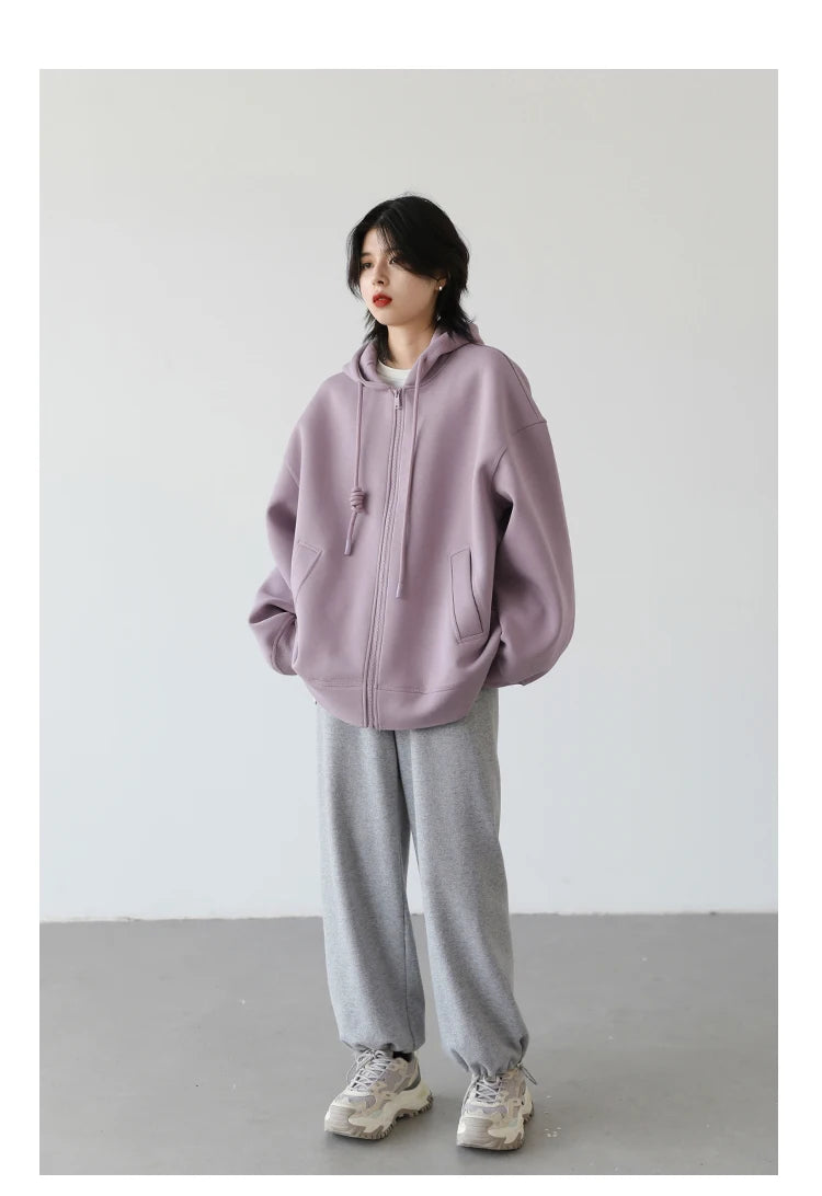 Women’s Relaxed Longline Zip-Up Hoodie