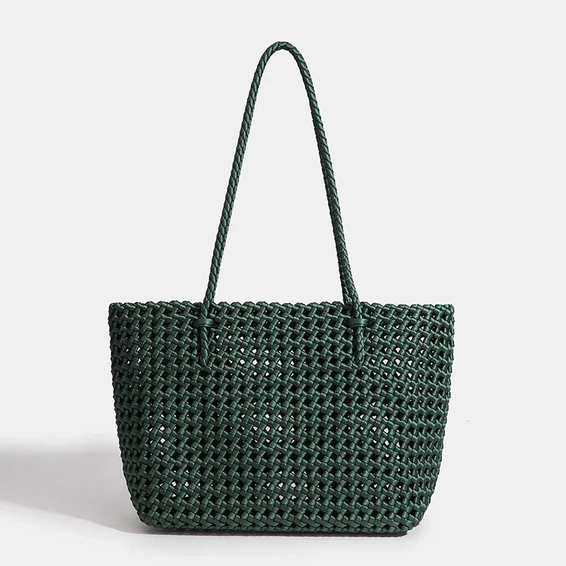 Nylon Bucket Bag Women Shoulder Strap Handbag Woven Tote Luxury Designer Medium Size