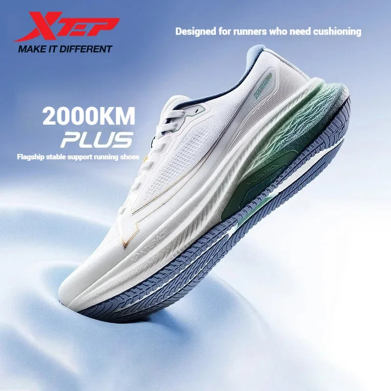 Xtep 2000km Plus Running Shoes 2025 New Spring Comfortable Anti-slip Cushioned Men's Training Jogging Sneakers 875319110001