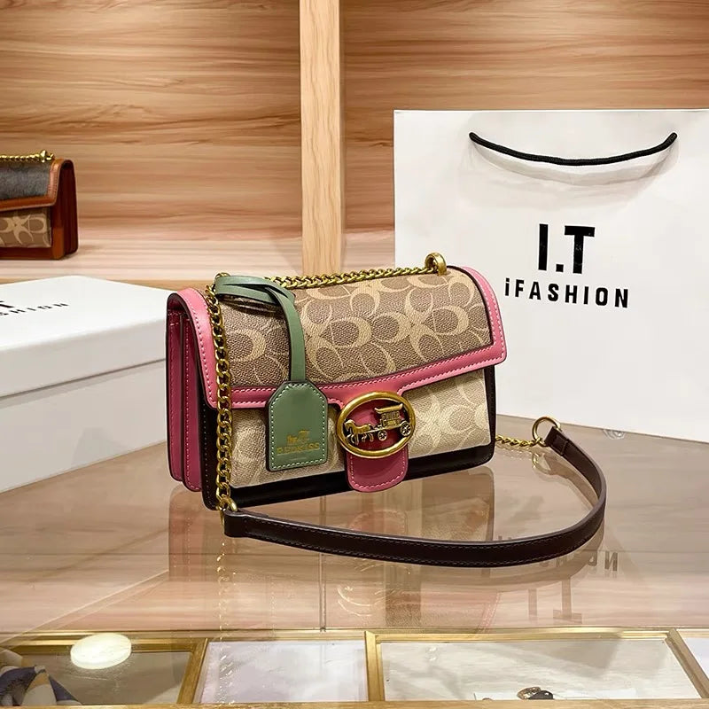 Color-Contrast Designer Crossbody Bag