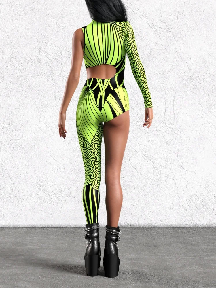 Medieval Art Irregular Lines Bodysuit