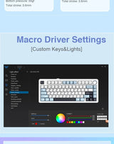 AULA F75 2.4G Wireless/Bluetooth/Wired Gaming Mechanical Keyboard RGB Customized 75% Layout OEM Profile Gasket Structure