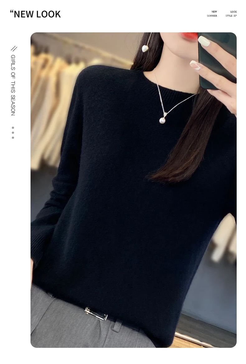Women's Merino Wool Crew Neck Sweater