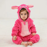 Animal Theme Flannel Baby Romper