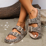 Leopard Print Cloud Slides – Soft Thick-Sole Summer Beach Sandals
