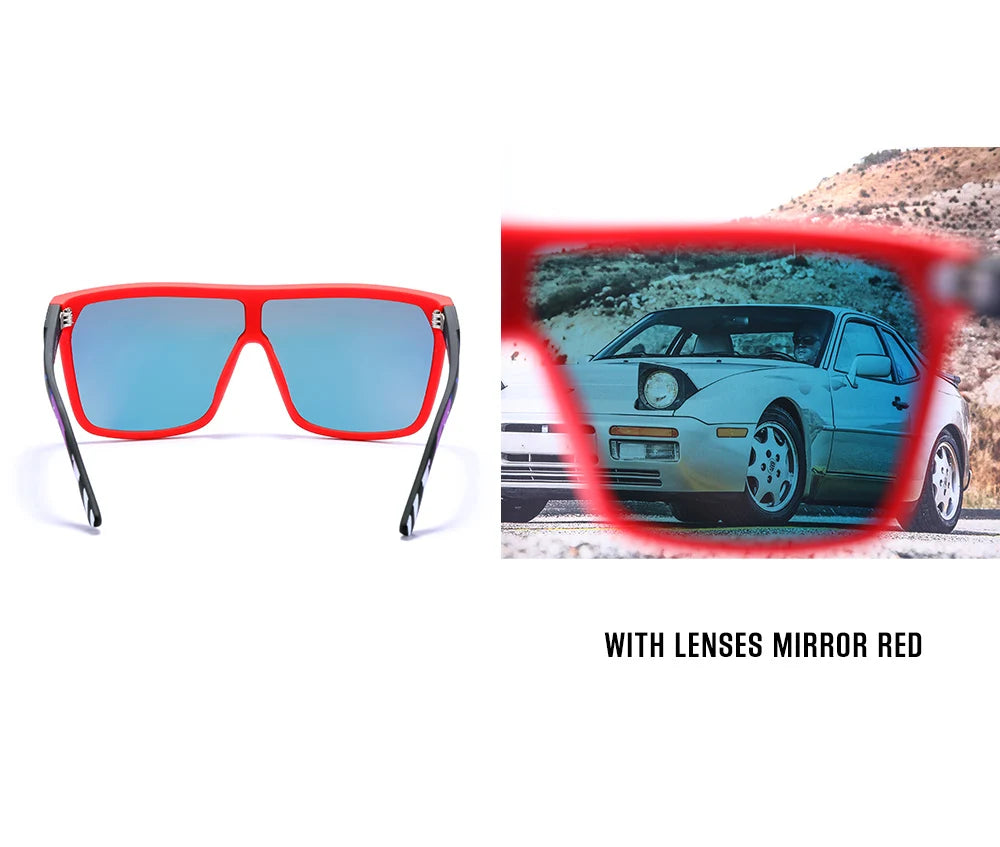 KDEAM One-piece Shape Men Sunglasses Polarized Elastic Paint Surface Sun Glasses Women Suitable Long-lasting Goggles Cat.3