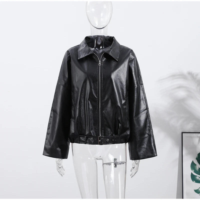 Chic Stand Collar Leather Jacket