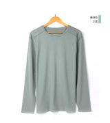 Men's 100% Merino Wool Thermal Long Sleeve T-Shirt Base Layer Breathable Wicking Anti-Odor Underwear for Outdoor Activities