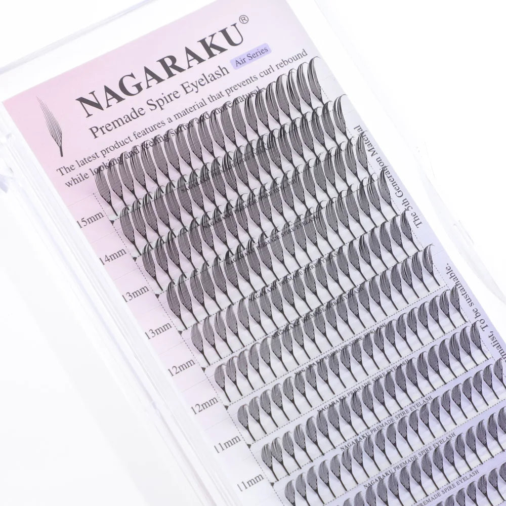 NAGARAKU Ship from America 10 cases Premade Spire Eyelash Plume Fluttering Eyelash Extensions Anime Effect Soft Comic