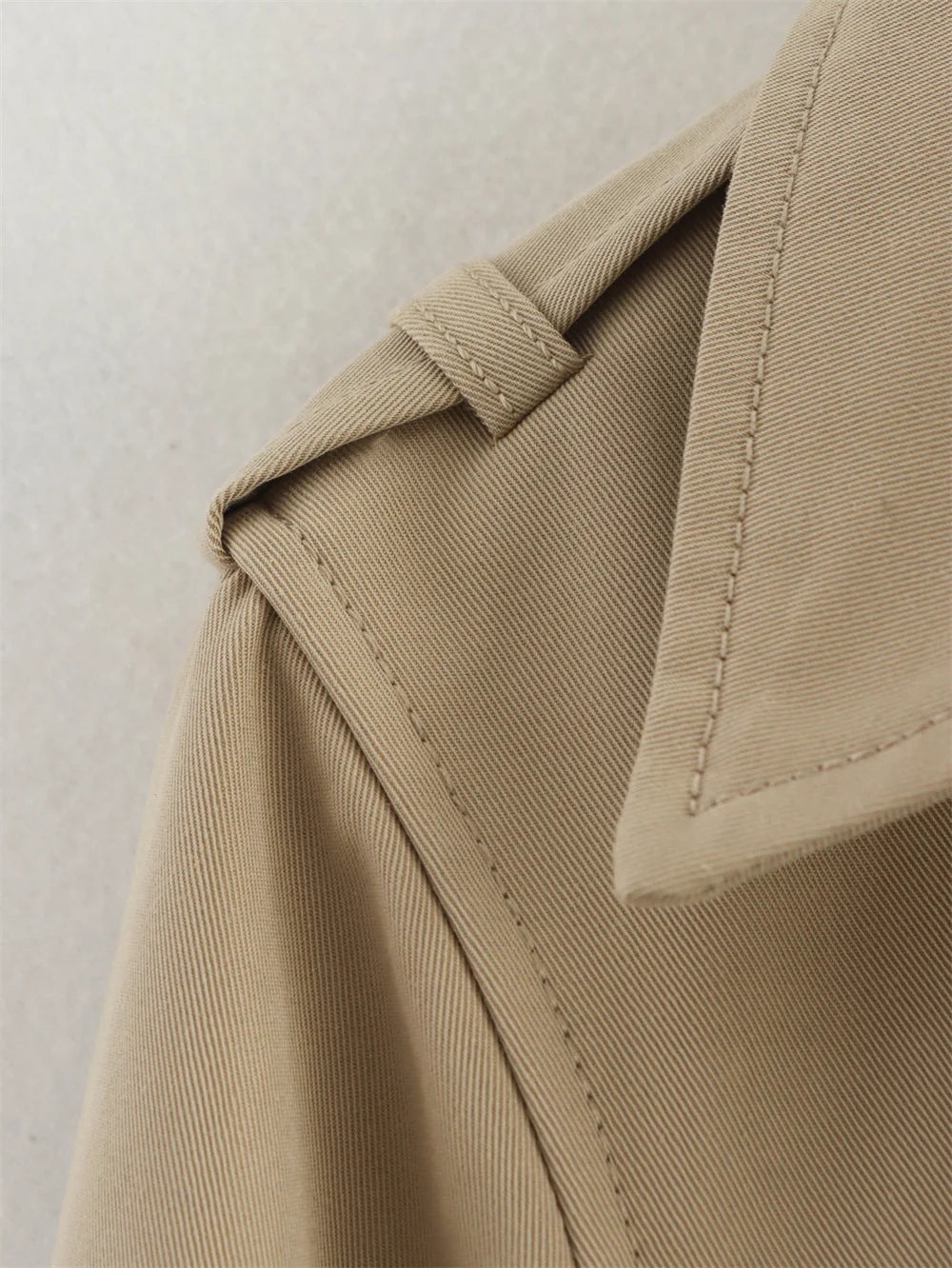 Vintage Cropped Double-Breasted Trench