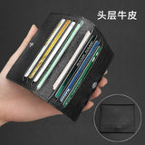 Ultra Thin Genuine Leather Card Holder 8 Slots Mini Wallet Slim Credit Card Case for Men Women