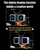 Digital display 5-in-1 transformable robot model assembly, remote control robot building blocks toy, children's toy gift